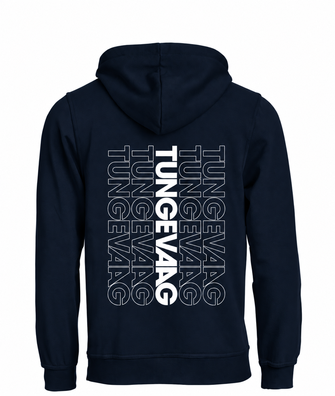 Tungevaag Hoodie Navy Blue / Vertical Print